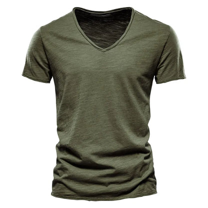 Men's Cotton V-Neck T-Shirts – 3-Pack Slim-Fit Basics