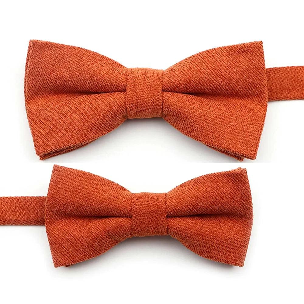 Solid Color Suede Bow Tie - Classic Men  Kids Bowknot for Weddings