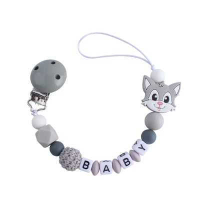 Personalized Baby Pacifier Clip - Custom Name Silicone Holder & Teether Chain Gift