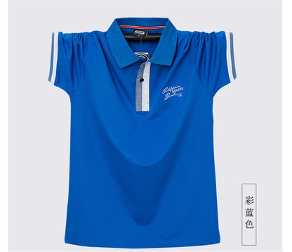 2021 Summer Loose Polo Shirt Men Casual Short Sleeve Polo Shirts Cotton Fashion Breathable Tops Male Plus Size 4XL 5XL 6XL HA204
