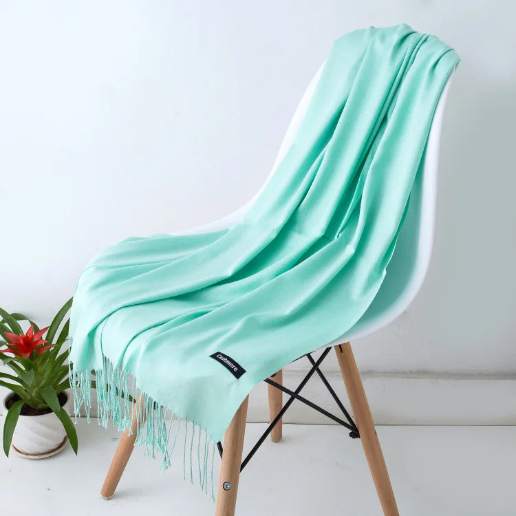 Cashmere Scarf for Women - Warm Autumn Winter Shawl with Tassels