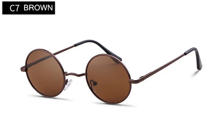 Vintage Round Sunglasses – Polarized UV Protection Metal Frame Eyewear for Men & Women