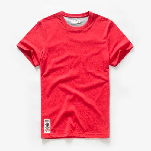 Men's T-shirt Cotton Solid Color t shirt Men Causal O-neck Basic Tshirt Male High Quality Classical Tops