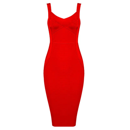 Bandage Dress - Women's Sleeveless Bodycon Rayon Sheath Dress With Zipper Closure