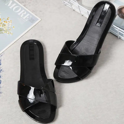 Size 36-41 Women's Sandals Slippers Summer Zapatos Mujer Flat Shoes Mules Clogs Female Peep Toe Soft Bottom Non-Slip Chaussures