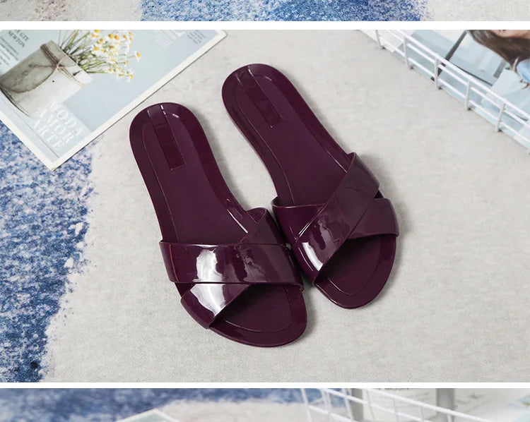 Size 36-41 Women's Sandals Slippers Summer Zapatos Mujer Flat Shoes Mules Clogs Female Peep Toe Soft Bottom Non-Slip Chaussures