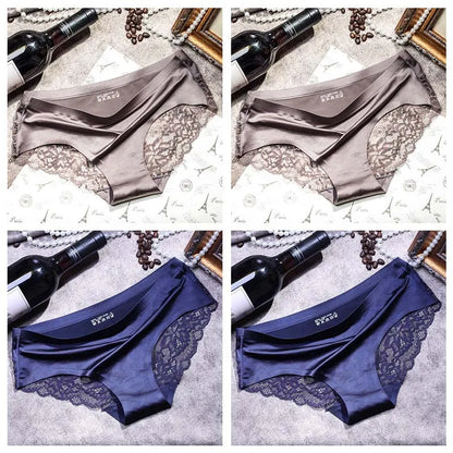 TEXIWAS 4pcs/lot Lace Panties Women Seamless Ladies Underwear Lace Briefs Sexy Panties for Women Comfort Lingerie Plus Size