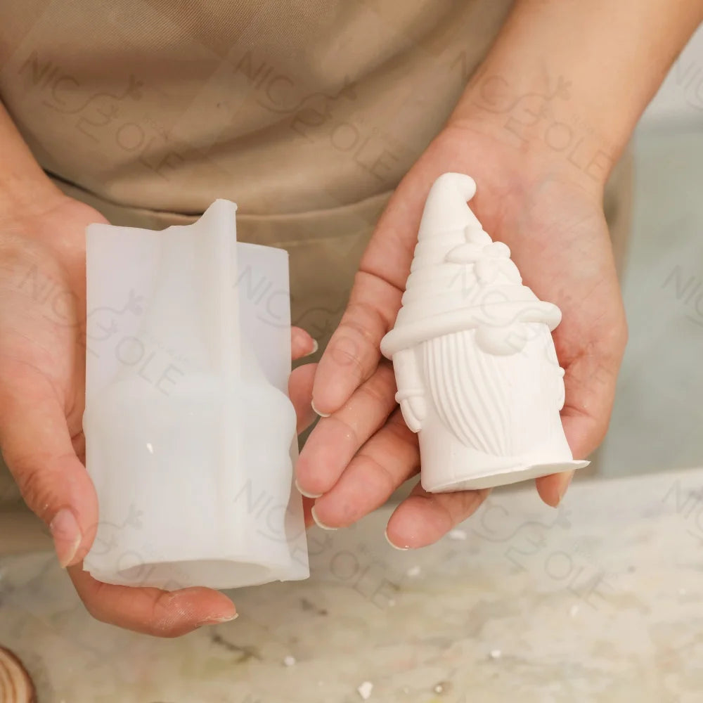 Santa Claus Candle Mold - Reusable Silicone Plaster Craft for Christmas Decor - ZOOMNSTORE