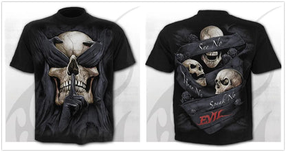 Mens 3D Skull T-Shirt - Punk Summer Streetwear Top O-neck Sizes XXS-5XL - ZOOMNSTORE