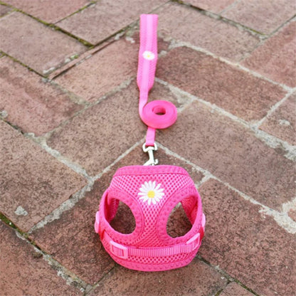 Mesh Small Dog Harness And Leash Set Puppy Cat Vest Harness for Pug Chihuahua Arnes Perro Cat Dog Harness Vest