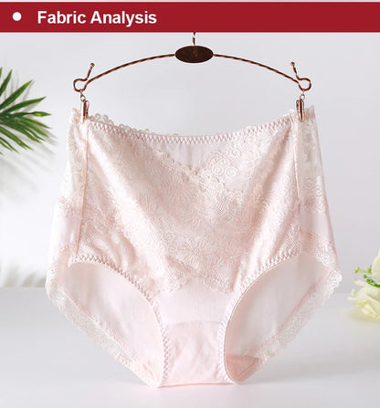 Woman Sexy Cotton Panties of Large Size New Lace Female Underwear with High Waist Cotton Briefs Plus Size Women's Panties 2025