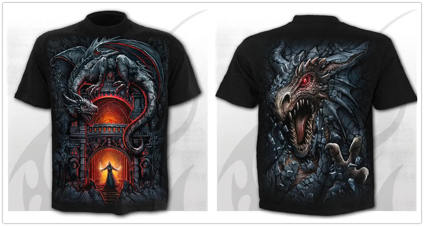 Mens 3D Skull T-Shirt - Punk Summer Streetwear Top O-neck Sizes XXS-5XL - ZOOMNSTORE