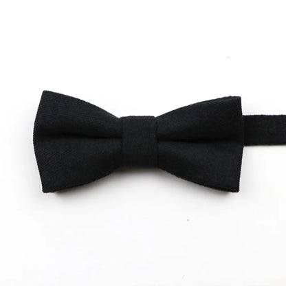 Solid Color Suede Bow Tie - Classic Men  Kids Bowknot for Weddings