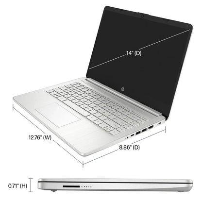 HP 14 Business Laptop - Intel Celeron N4120 16GB RAM 384GB Storage Office 365 Silver - ZOOMNSTORE