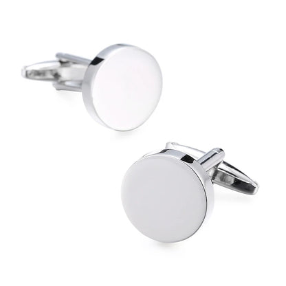 High-Quality Stainless Steel Cufflinks - Laser Engraved Design for Weddings and Business