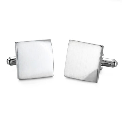 High-Quality Stainless Steel Cufflinks - Laser Engraved Design for Weddings and Business