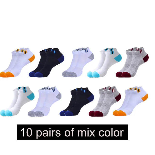 Men's Cotton Socks - 10 Pairs Breathable Mesh Ankle Socks | Casual Sports Lightweight