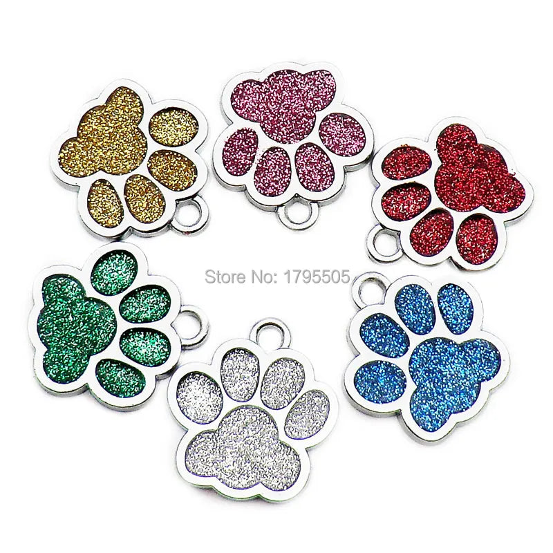 Wholesale 100pcs bright  Pet shiny claw id pet dog accessories alloy ID tag puppy pet collar pendant pet dog cat dog back home