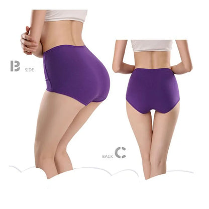 1Pcs High Rise Underwear Women's Sexy Panties Cotton Briefs Plus Size Calcinhas Transparent Seamless Underpant Girls Boxer L-5XL