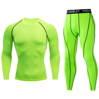 Quick Dry Men's Thermal Underwear Sets Running Compression Sport Suits Basketball Tights Clothes Gym Fitness Jogging Sportswe