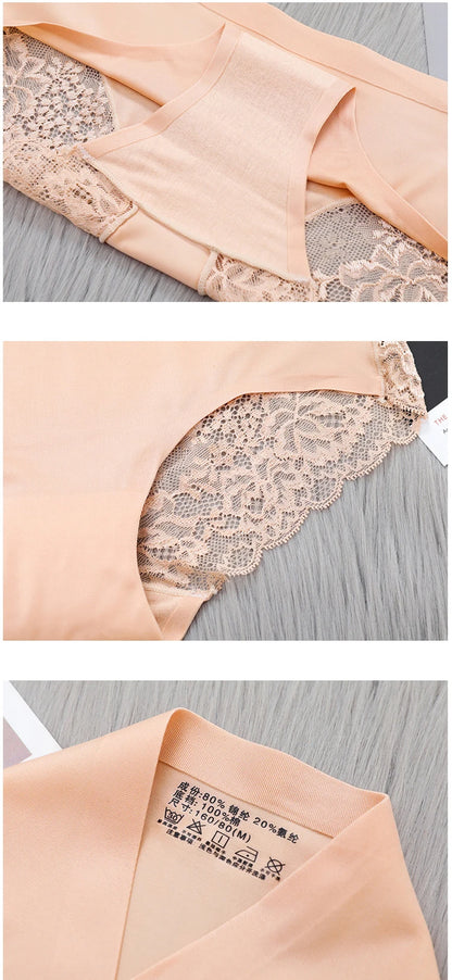 TEXIWAS 4pcs/lot Lace Panties Women Seamless Ladies Underwear Lace Briefs Sexy Panties for Women Comfort Lingerie Plus Size