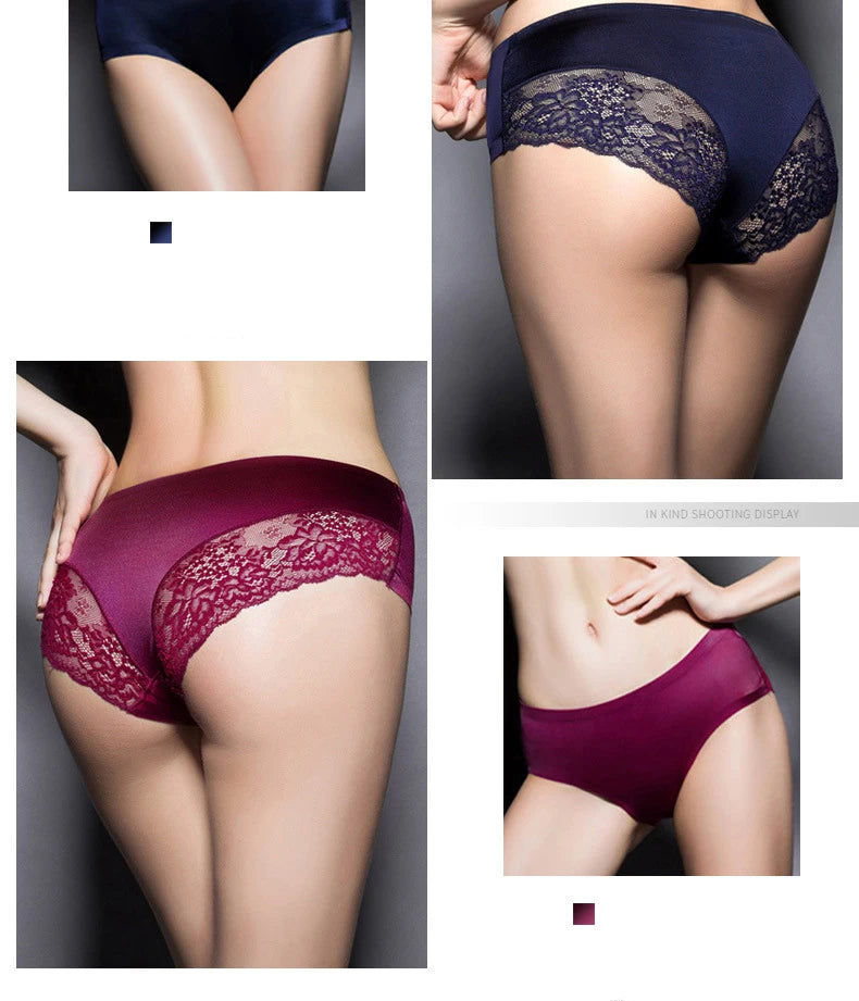 TEXIWAS 4pcs/lot Lace Panties Women Seamless Ladies Underwear Lace Briefs Sexy Panties for Women Comfort Lingerie Plus Size