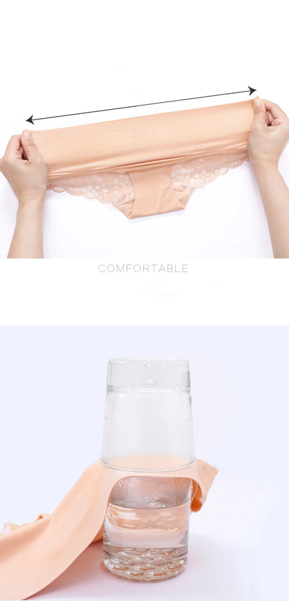 TEXIWAS 4pcs/lot Lace Panties Women Seamless Ladies Underwear Lace Briefs Sexy Panties for Women Comfort Lingerie Plus Size