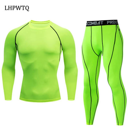 Quick Dry Men's Thermal Underwear Sets Running Compression Sport Suits Basketball Tights Clothes Gym Fitness Jogging Sportswe