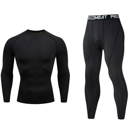 Quick Dry Men's Thermal Underwear Sets Running Compression Sport Suits Basketball Tights Clothes Gym Fitness Jogging Sportswe