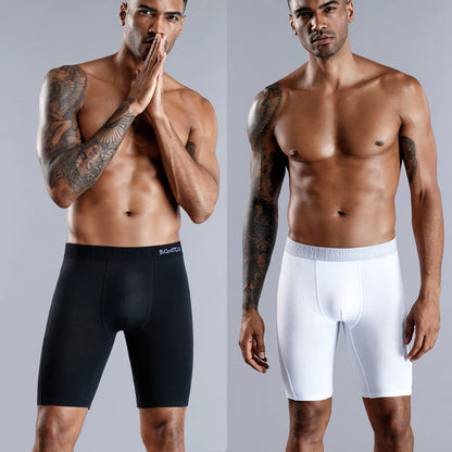 BONITOS Men Boxer Long Leg Boxer Men Underwear Men Underpants Erkek Natural Cotton Sexy Boxer Shorts Top Brand Underwear Soft
