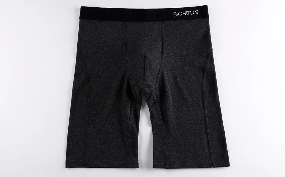 BONITOS Men Boxer Long Leg Boxer Men Underwear Men Underpants Erkek Natural Cotton Sexy Boxer Shorts Top Brand Underwear Soft