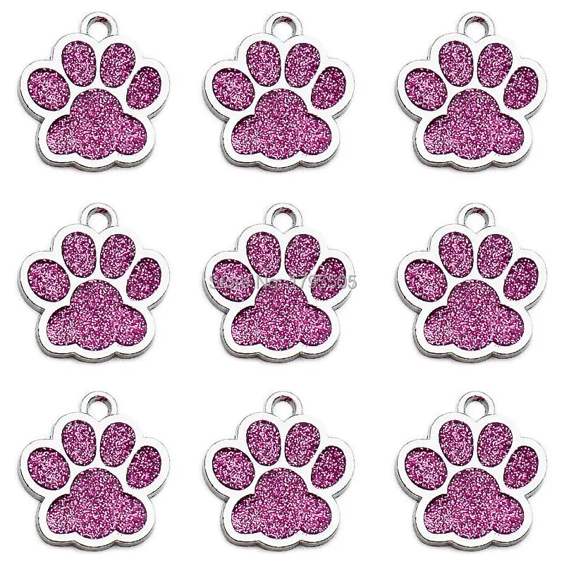 Wholesale 100pcs bright  Pet shiny claw id pet dog accessories alloy ID tag puppy pet collar pendant pet dog cat dog back home