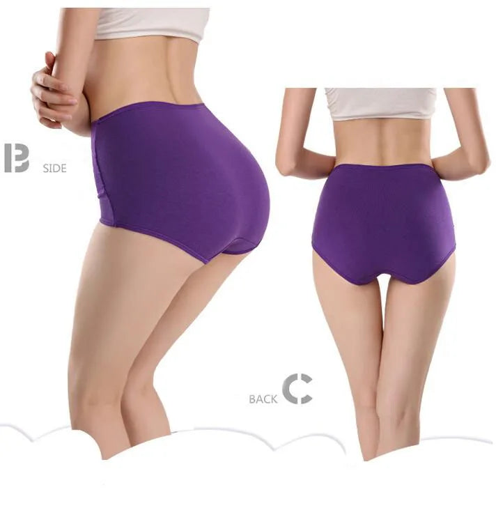 1Pcs High Rise Underwear Women's Sexy Panties Cotton Briefs Plus Size Calcinhas Transparent Seamless Underpant Girls Boxer L-5XL