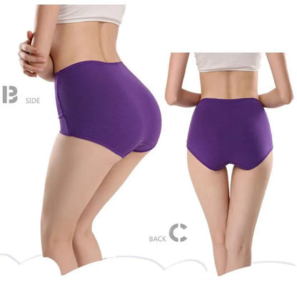 1Pcs High Rise Underwear Women's Sexy Panties Cotton Briefs Plus Size Calcinhas Transparent Seamless Underpant Girls Boxer L-5XL