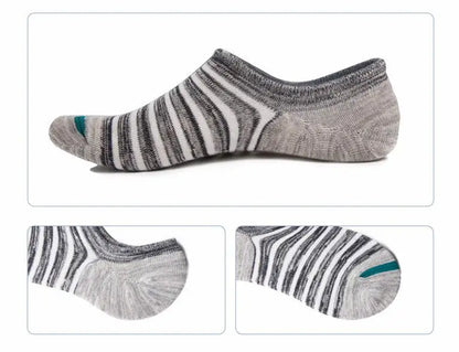 5 Pairs/lot Men Socks Large size Spring Summer Cotton Fashion Striped Silicone Non-slip socks Soft Breathable Short Socks Male