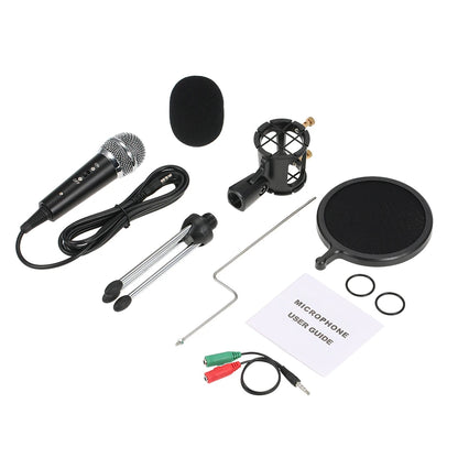 Professional Condenser Microphone MikrofonStudio Recording Mic Microphones with Mini MIC Stand for iPhone Laptop PC Tablet