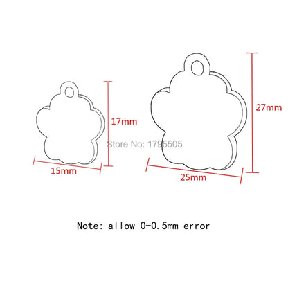 Wholesale 100pcs bright  Pet shiny claw id pet dog accessories alloy ID tag puppy pet collar pendant pet dog cat dog back home