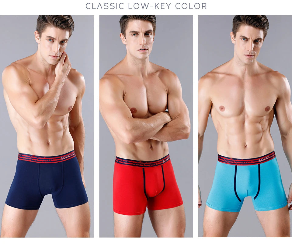 Mens Cotton Boxer Shorts - 4-Pack Underwear Set Soft and Comfortable