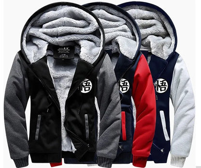 Autumn Winter Jackets Anime Sweatshirt Men Fashion Streetwear Fleece Hoody Men's Sportswear  Jacket