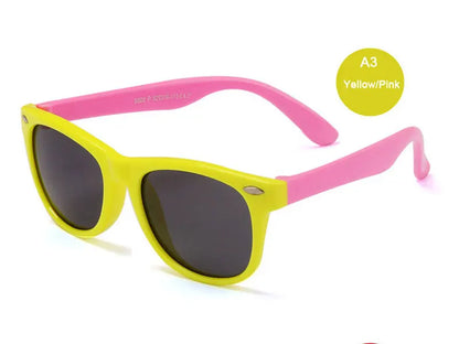 Kids Polarized Sunglasses - Classic Designer Eyeglasses with Flexible TR90 Frame