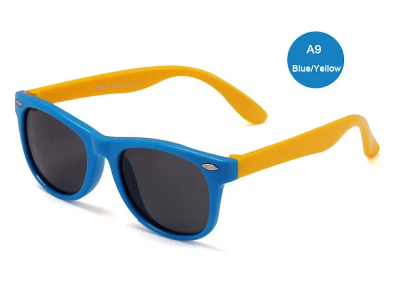 Kids Polarized Sunglasses - Classic Designer Eyeglasses with Flexible TR90 Frame
