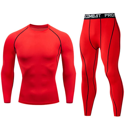 Quick Dry Men's Thermal Underwear Sets Running Compression Sport Suits Basketball Tights Clothes Gym Fitness Jogging Sportswe