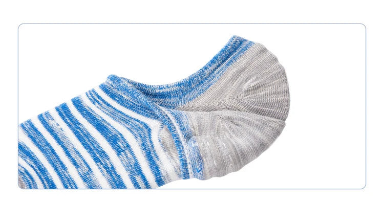 5 Pairs/lot Men Socks Large size Spring Summer Cotton Fashion Striped Silicone Non-slip socks Soft Breathable Short Socks Male