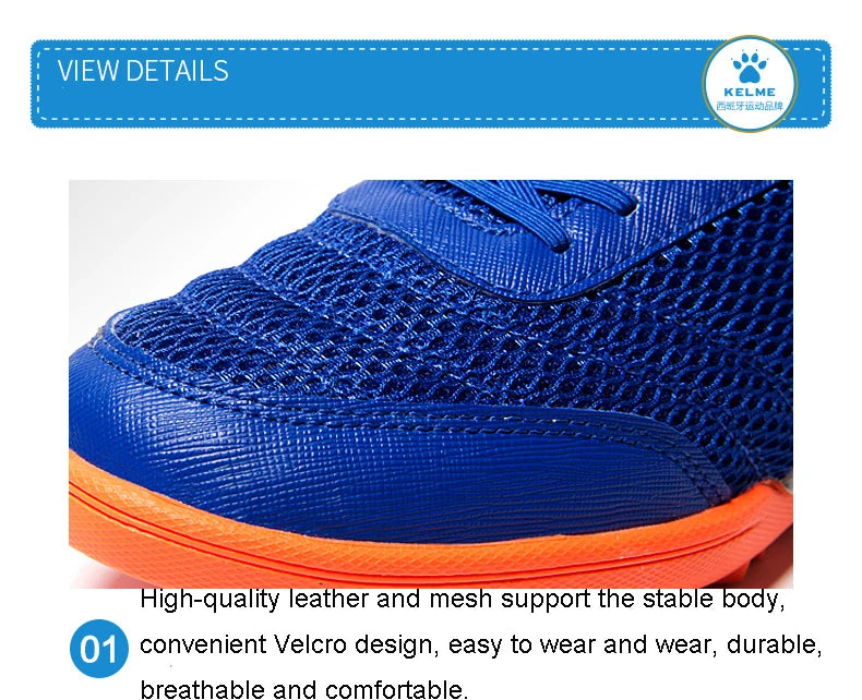 KELME Kid's Soccer Shoes HG Sole Football Boots Soccer Sneakers Light Training Shoes Children Sportswear Brand 6873003