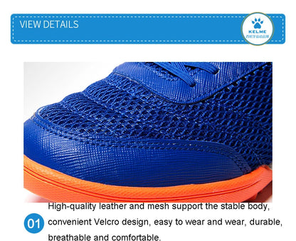 KELME Kid's Soccer Shoes HG Sole Football Boots Soccer Sneakers Light Training Shoes Children Sportswear Brand 6873003