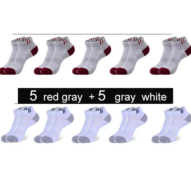 Men's Cotton Socks - 10 Pairs Breathable Mesh Ankle Socks | Casual Sports Lightweight