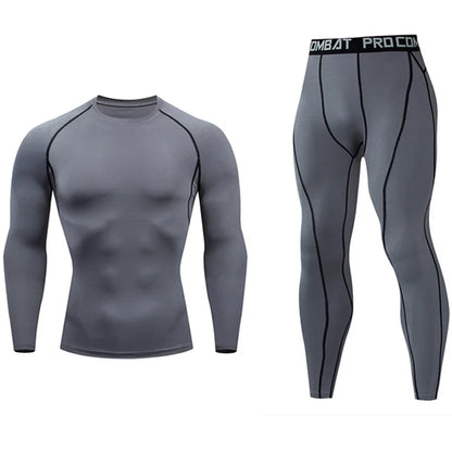 Quick Dry Men's Thermal Underwear Sets Running Compression Sport Suits Basketball Tights Clothes Gym Fitness Jogging Sportswe
