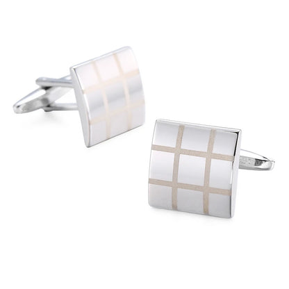 High-Quality Stainless Steel Cufflinks - Laser Engraved Design for Weddings and Business