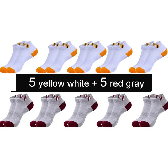 Men's Cotton Socks - 10 Pairs Breathable Mesh Ankle Socks | Casual Sports Lightweight
