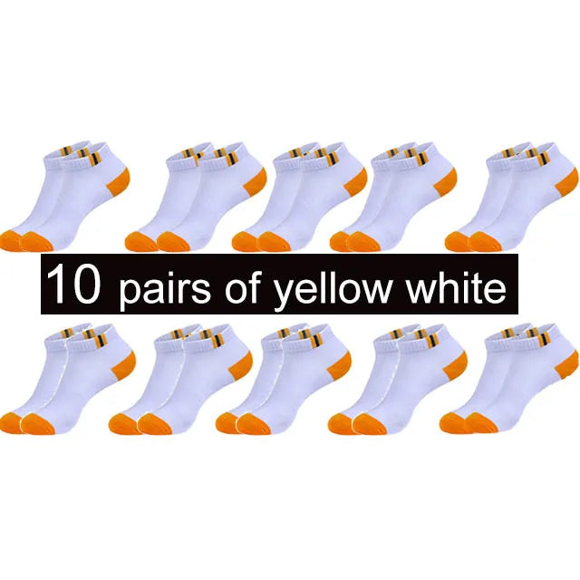 Men's Cotton Socks - 10 Pairs Breathable Mesh Ankle Socks | Casual Sports Lightweight